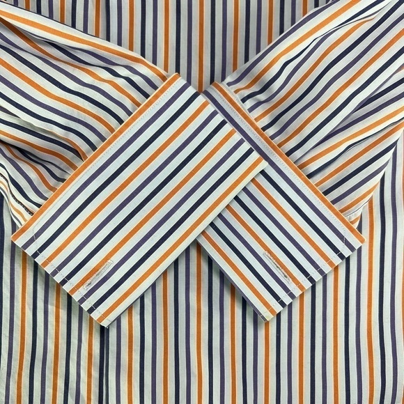 Thomas Pink Striped French Cuff Dress Shirt - Picture 4 of 5